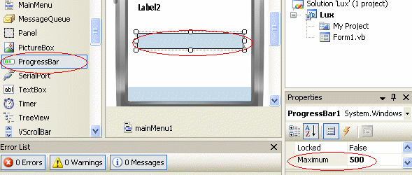 Add ProgressBar to Windows Mobile Form