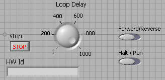 Stepper Motor LabVIEW Front Panel