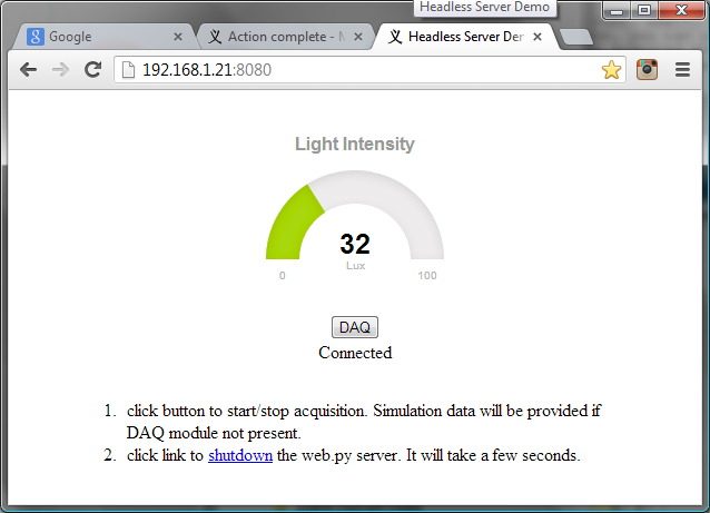 Pi daq browser